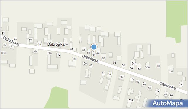 Dąbrówka, Dąbrówka, 64, mapa Dąbrówka