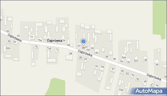 Dąbrówka, Dąbrówka, 65, mapa Dąbrówka