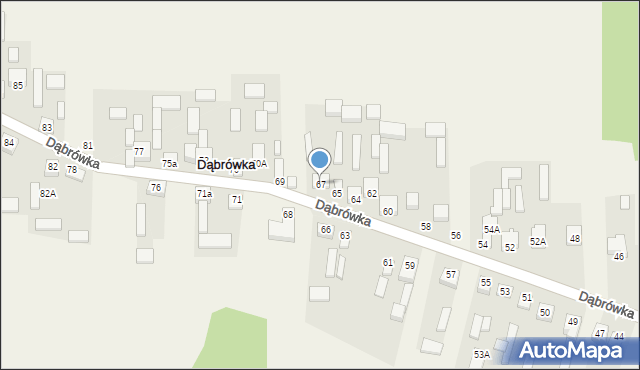 Dąbrówka, Dąbrówka, 67, mapa Dąbrówka