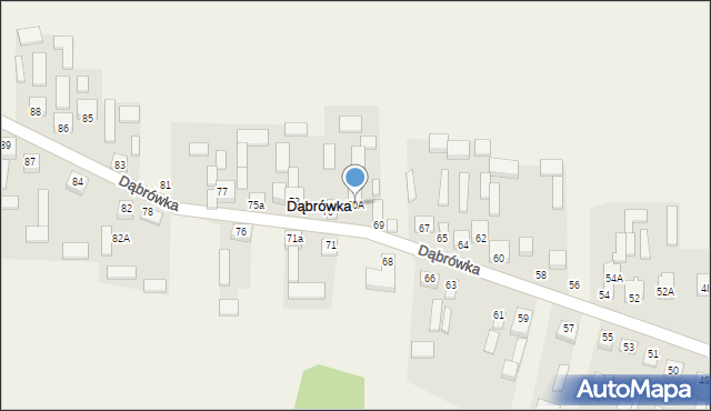 Dąbrówka, Dąbrówka, 70A, mapa Dąbrówka