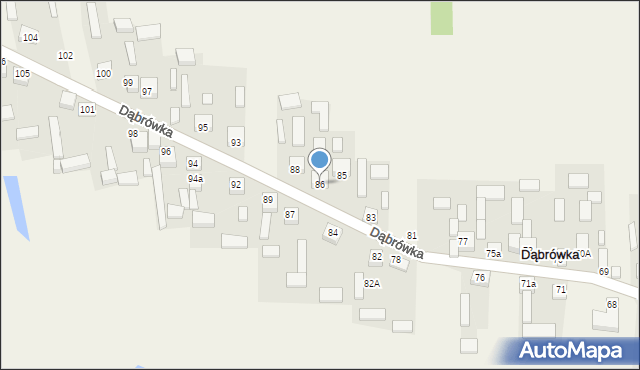 Dąbrówka, Dąbrówka, 86, mapa Dąbrówka