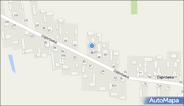 Dąbrówka, Dąbrówka, 88, mapa Dąbrówka