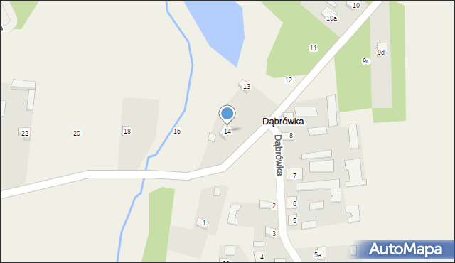 Dąbrówka, Dąbrówka, 14, mapa Dąbrówka