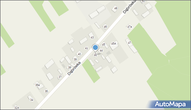 Dąbrówka, Dąbrówka, 42, mapa Dąbrówka