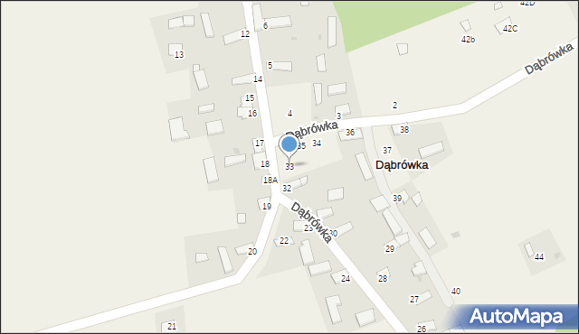 Dąbrówka, Dąbrówka, 33, mapa Dąbrówka