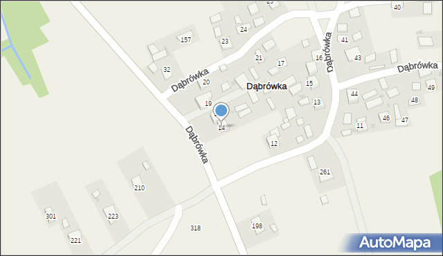 Dąbrówka, Dąbrówka, 14, mapa Dąbrówka