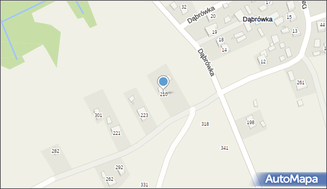 Dąbrówka, Dąbrówka, 210, mapa Dąbrówka