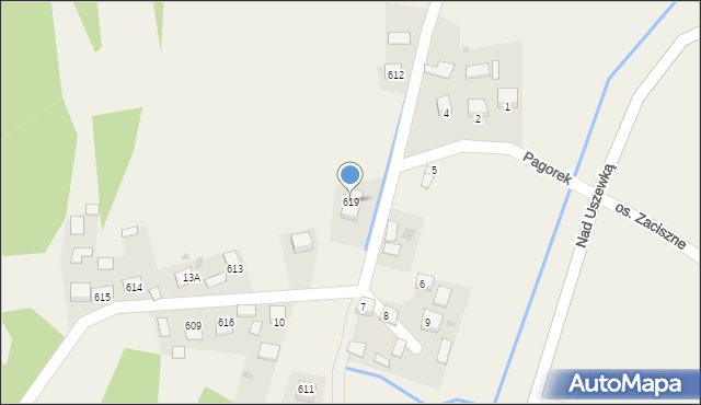 Dąbrówka, Dąbrówka, 619, mapa Dąbrówka