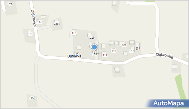 Dąbrówka, Dąbrówka, 109, mapa Dąbrówka