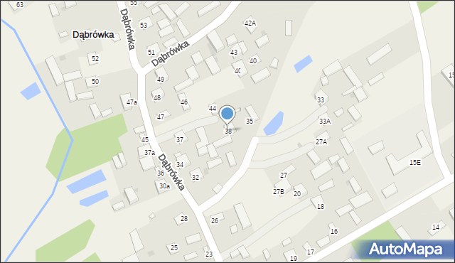 Dąbrówka, Dąbrówka, 38, mapa Dąbrówka