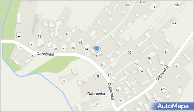 Dąbrówka, Dąbrówka, 61, mapa Dąbrówka