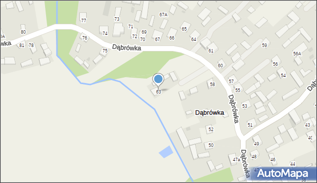 Dąbrówka, Dąbrówka, 63, mapa Dąbrówka