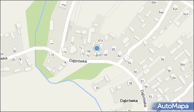 Dąbrówka, Dąbrówka, 67, mapa Dąbrówka