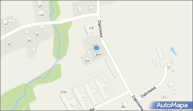 Dąbrówka, Dąbrówka, 20, mapa Dąbrówka
