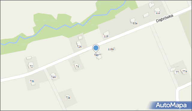 Dąbrówka, Dąbrówka, 74b, mapa Dąbrówka