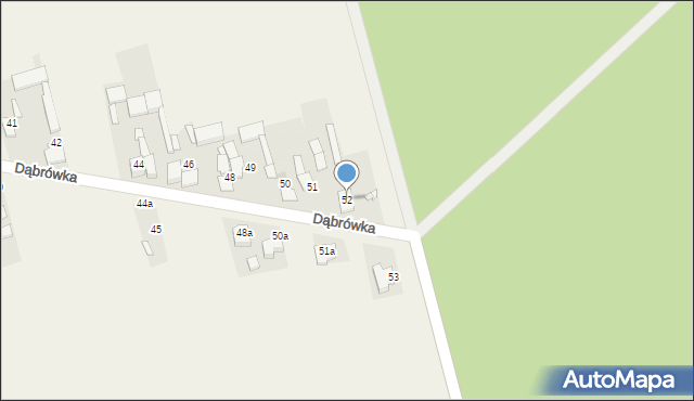 Dąbrówka, Dąbrówka, 52, mapa Dąbrówka
