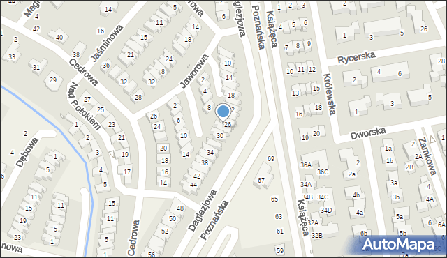 Dąbrówka, Daglezjowa, 28, mapa Dąbrówka