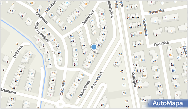Dąbrówka, Daglezjowa, 36, mapa Dąbrówka