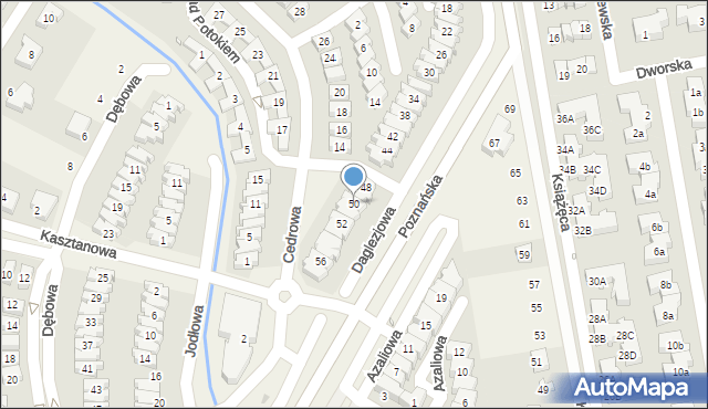 Dąbrówka, Daglezjowa, 50, mapa Dąbrówka