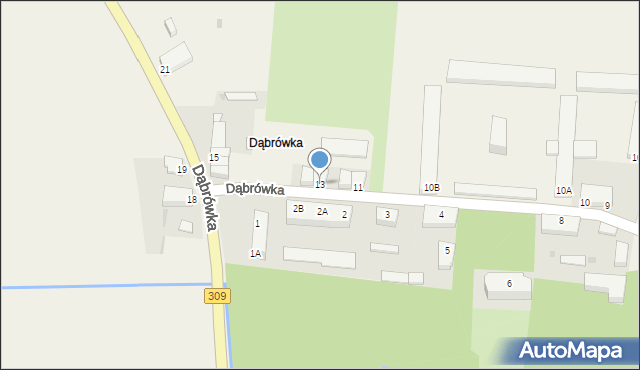 Dąbrówka, Dąbrówka, 13, mapa Dąbrówka