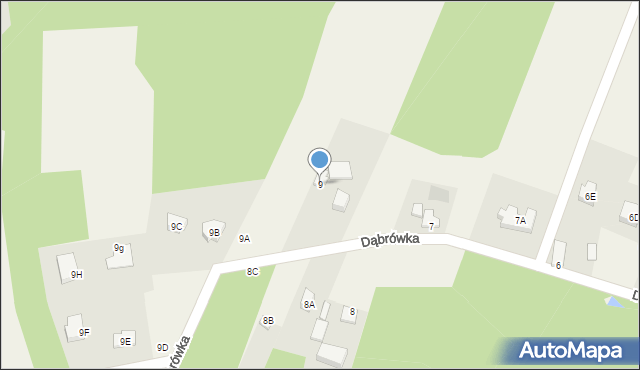 Dąbrówka, Dąbrówka, 9, mapa Dąbrówka