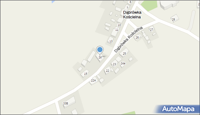 Dąbrówka Kościelna, Dąbrówka Kościelna, 14, mapa Dąbrówka Kościelna