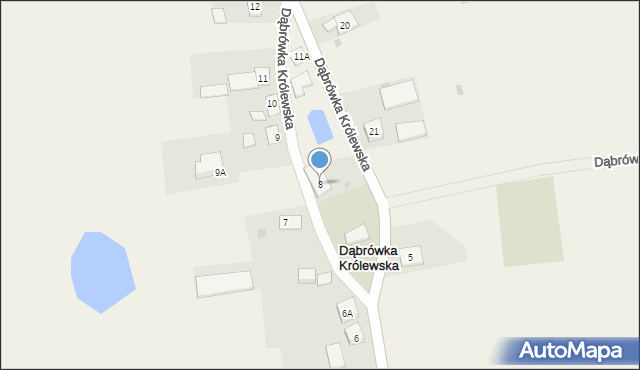 Dąbrówka Królewska, Dąbrówka Królewska, 8, mapa Dąbrówka Królewska