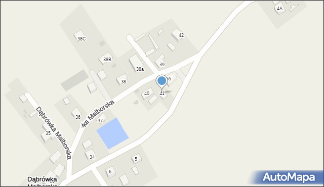 Dąbrówka Malborska, Dąbrówka Malborska, 41, mapa Dąbrówka Malborska