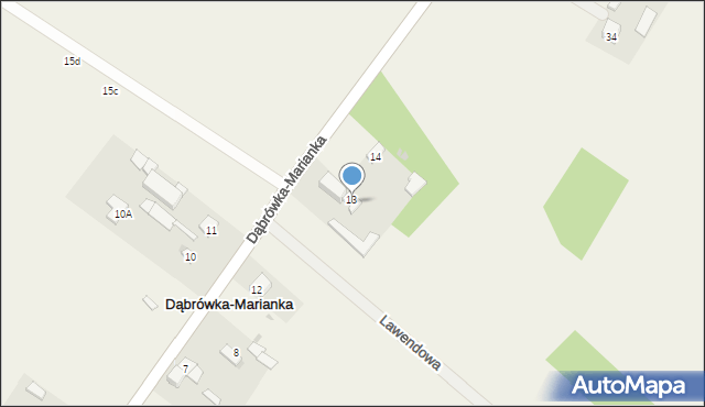 Dąbrówka-Marianka, Dąbrówka-Marianka, 13a, mapa Dąbrówka-Marianka