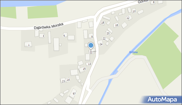 Dąbrówka Morska, Dąbrówka Morska, 11, mapa Dąbrówka Morska