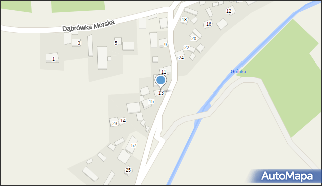 Dąbrówka Morska, Dąbrówka Morska, 13, mapa Dąbrówka Morska
