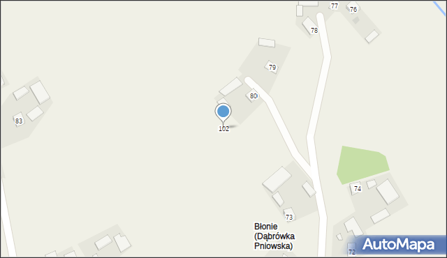 Dąbrówka Pniowska, Dąbrówka Pniowska, 102, mapa Dąbrówka Pniowska
