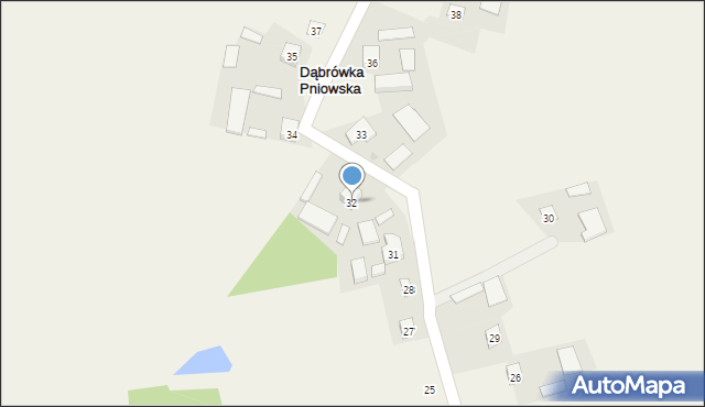 Dąbrówka Pniowska, Dąbrówka Pniowska, 32, mapa Dąbrówka Pniowska