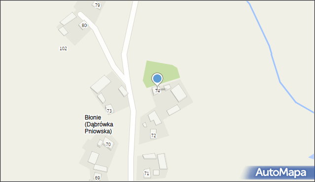 Dąbrówka Pniowska, Dąbrówka Pniowska, 74, mapa Dąbrówka Pniowska