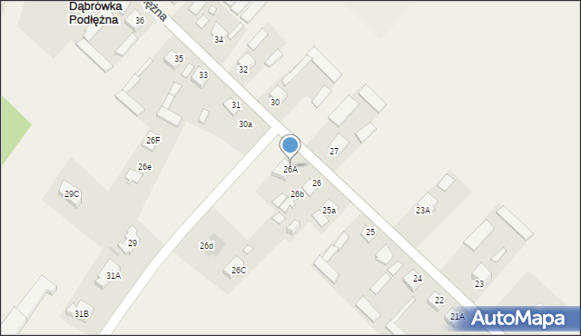 Dąbrówka Podłężna, Dąbrówka Podłężna, 28, mapa Dąbrówka Podłężna