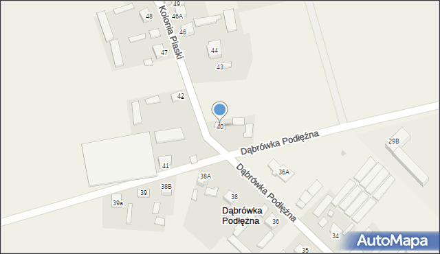 Dąbrówka Podłężna, Dąbrówka Podłężna, 40, mapa Dąbrówka Podłężna