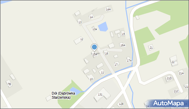 Dąbrówka Starzeńska, Dąbrówka Starzeńska, 10A, mapa Dąbrówka Starzeńska
