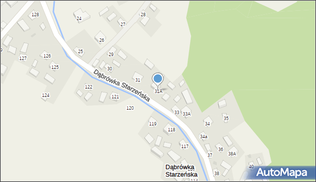 Dąbrówka Starzeńska, Dąbrówka Starzeńska, 31A, mapa Dąbrówka Starzeńska