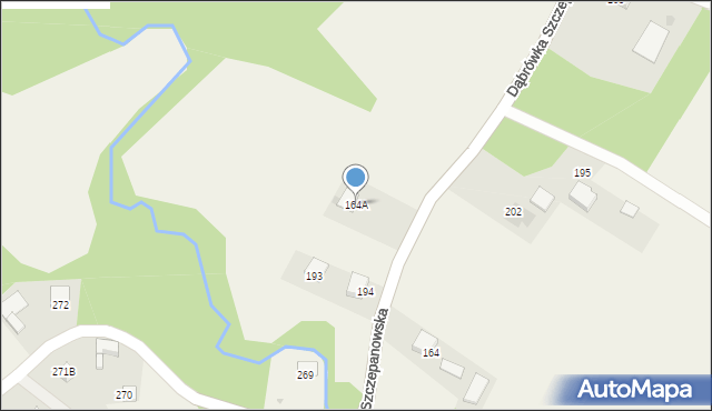 Dąbrówka Szczepanowska, Dąbrówka Szczepanowska, 164A, mapa Dąbrówka Szczepanowska