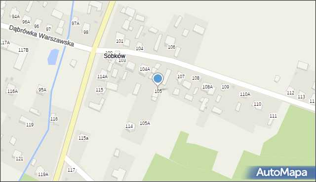 Dąbrówka Warszawska, Dąbrówka Warszawska, 105, mapa Dąbrówka Warszawska