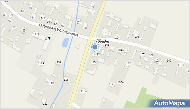 Dąbrówka Warszawska, Dąbrówka Warszawska, 114A, mapa Dąbrówka Warszawska