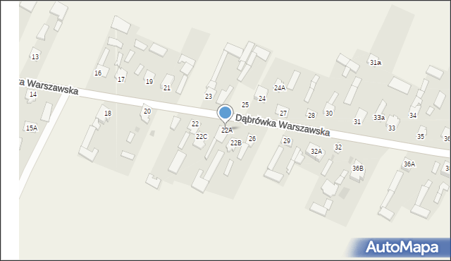 Dąbrówka Warszawska, Dąbrówka Warszawska, 22A, mapa Dąbrówka Warszawska