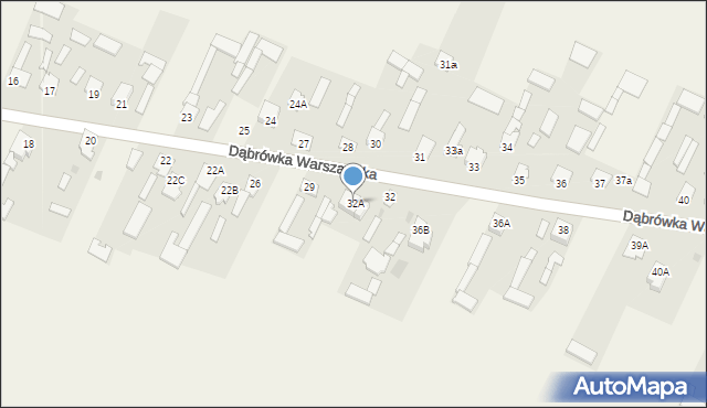 Dąbrówka Warszawska, Dąbrówka Warszawska, 32A, mapa Dąbrówka Warszawska