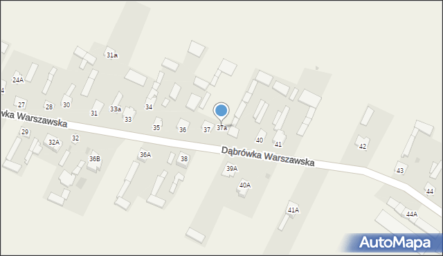 Dąbrówka Warszawska, Dąbrówka Warszawska, 37a, mapa Dąbrówka Warszawska