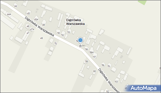 Dąbrówka Warszawska, Dąbrówka Warszawska, 55, mapa Dąbrówka Warszawska