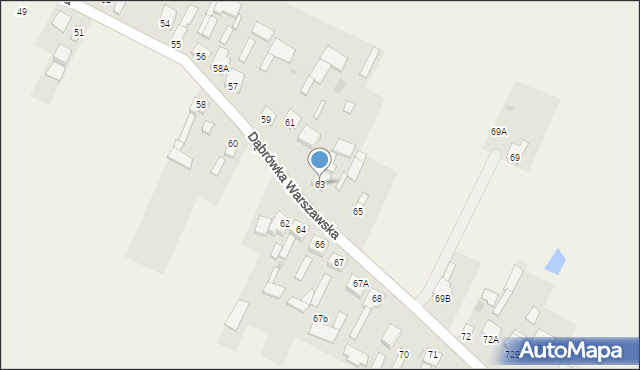 Dąbrówka Warszawska, Dąbrówka Warszawska, 63, mapa Dąbrówka Warszawska