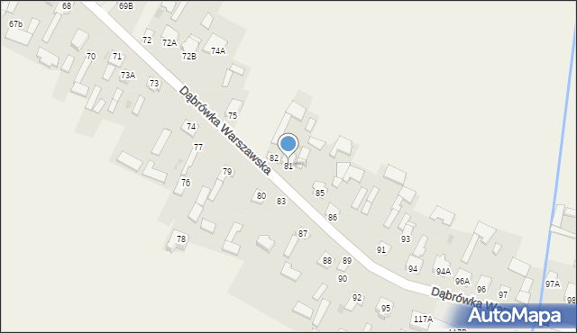 Dąbrówka Warszawska, Dąbrówka Warszawska, 81, mapa Dąbrówka Warszawska