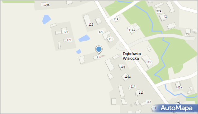 Dąbrówka Wisłocka, Dąbrówka Wisłocka, 117, mapa Dąbrówka Wisłocka