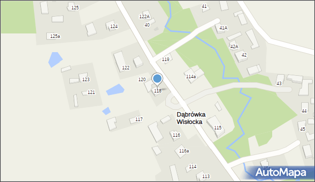Dąbrówka Wisłocka, Dąbrówka Wisłocka, 118, mapa Dąbrówka Wisłocka