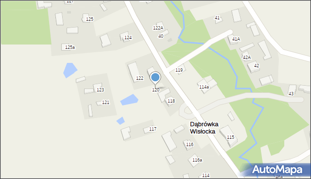 Dąbrówka Wisłocka, Dąbrówka Wisłocka, 120, mapa Dąbrówka Wisłocka